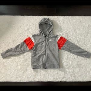 Nike Zipper Hoodie with Orange Detail